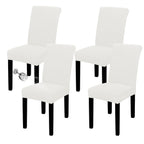 Easy-Going 100% Waterproof Dining Room Chair Cover Set Of 4, Stretch Jacquard Parson Chair Slipcover Removable Washable Chair Protector For Home, Restaurant, Banquet (Xlarge, Cream)