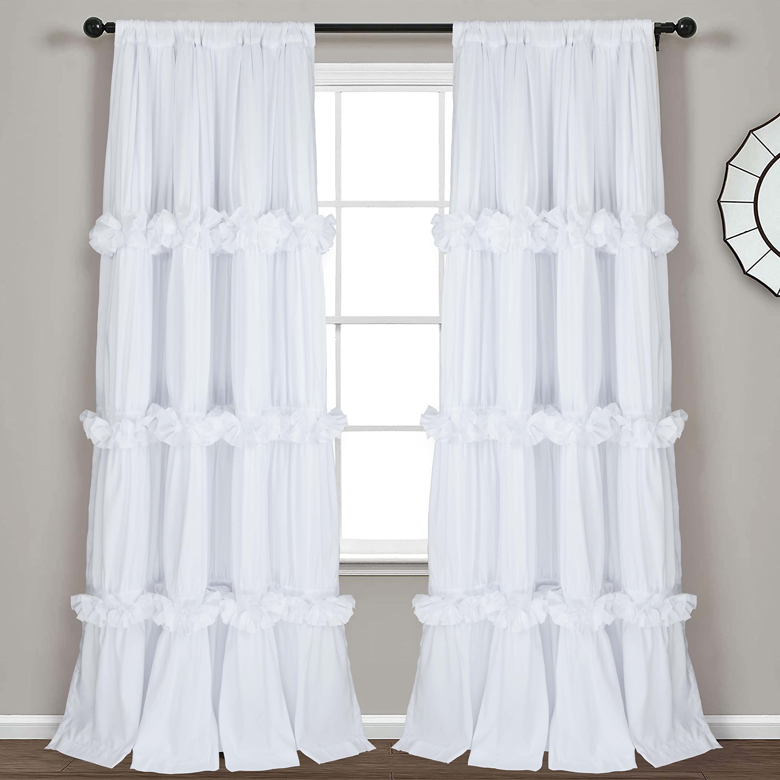 Homechoice Decor Thermal Insulated Blackout Window Curtains, 54' W X 84' L X 2 Panels, Boho Ruched Window Treatments With 3 Ro