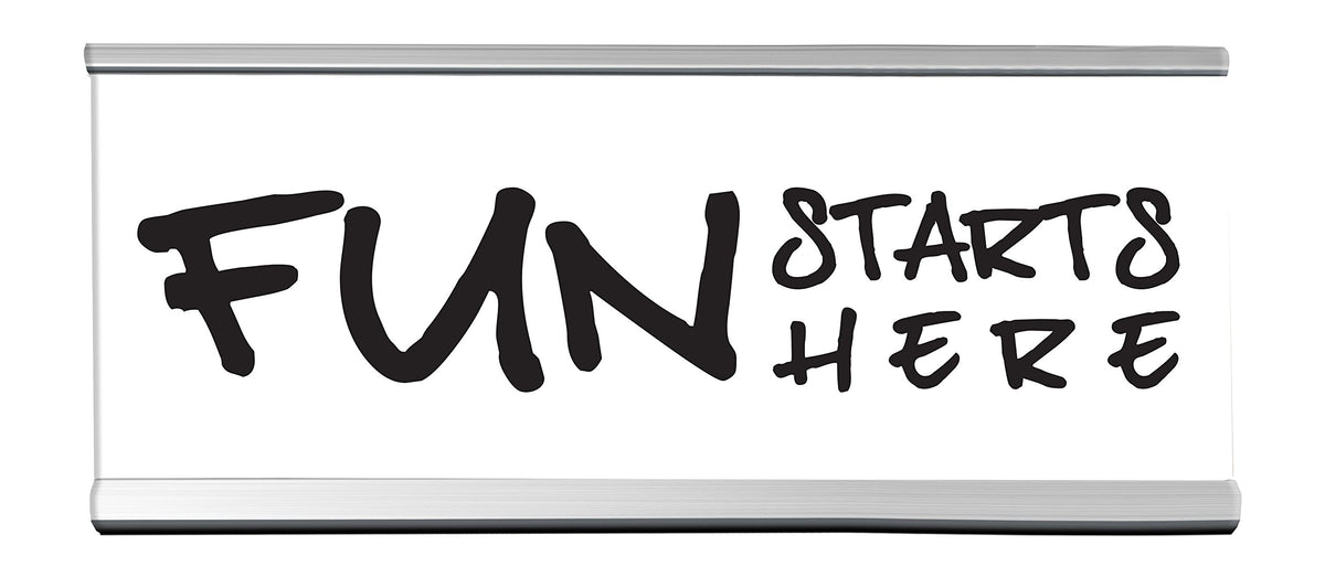 Wellspring 'Fun Starts Here' Acrylic Desk Sign - Witty And Funny Desk Signs For Office, Perfect Office Gifts For Boss & Co Wor