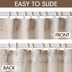 Miulee Natural Linen Curtains 94 Inches Long 2 Panels, Pinch Pleated Back Tab Soft Thick Linen Textured Window Drapes For Bedroom Living Room Semi Sheer Light Filtering Neutral Farmhouse Cream Ivory