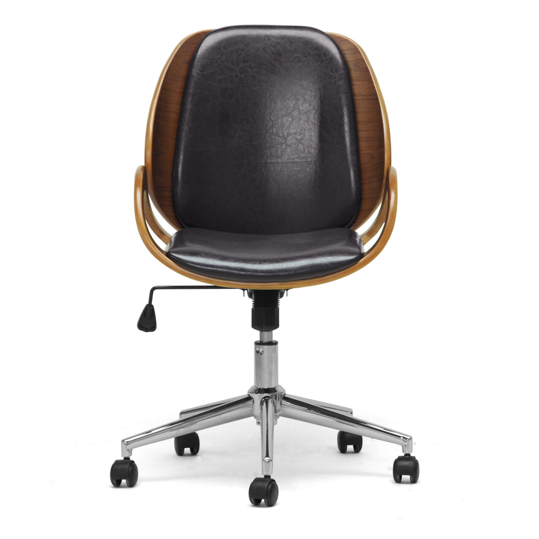 Baxton Studio Watson Modern Office Chair, Walnut/Black