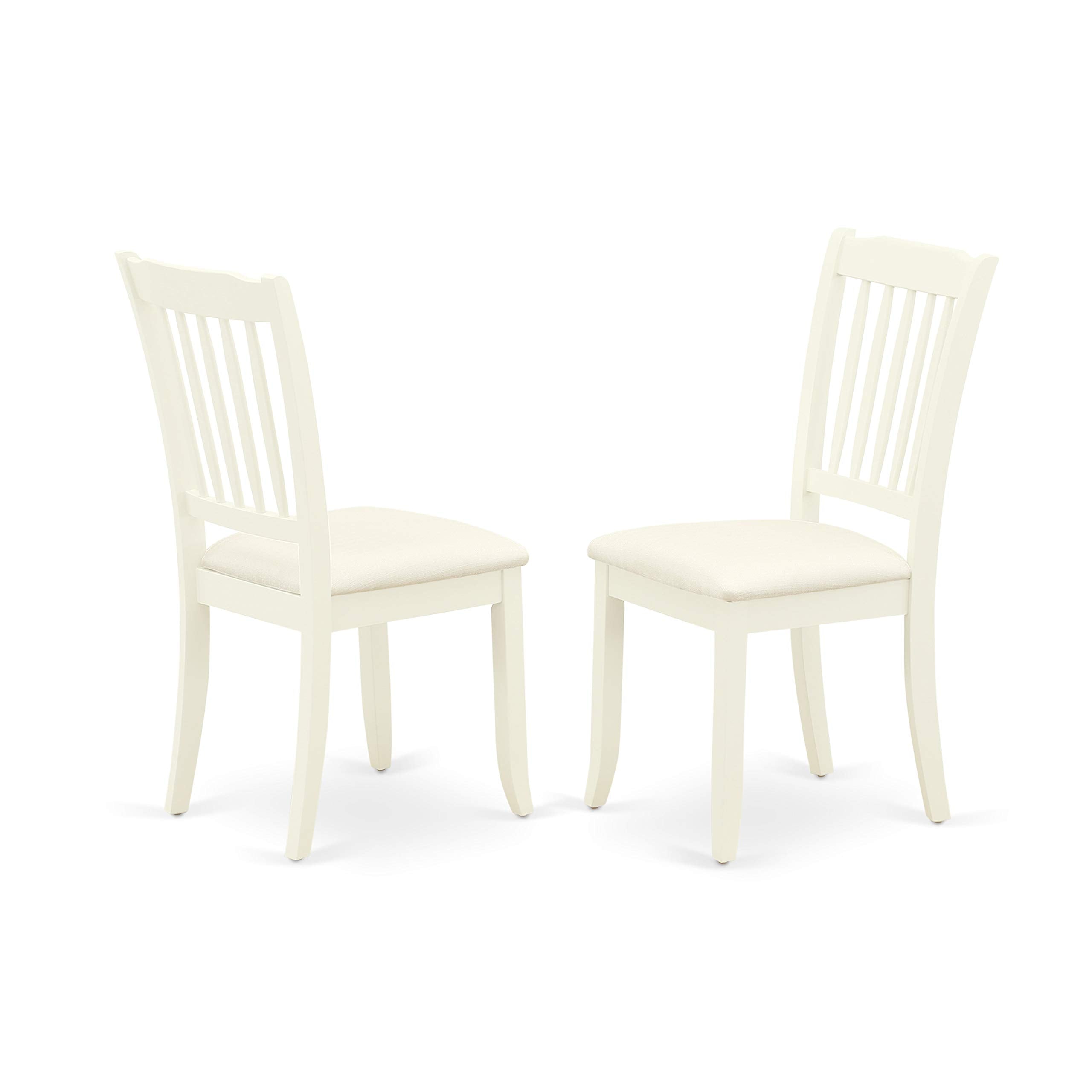 East West Furniture Oxda5-Lwh-C 5 Piece Dining Set Includes A Square Solid Wood Table And 4 Linen Fabric Kitchen Room Chairs, 36X36 Inch, Linen White