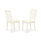 East West Furniture HBDA5-LWH-C 5 Piece Kitchen Table & Chairs Set Includes a Round Dining Room Table with Pedestal and 4 Linen Fabric Upholstered Chairs, 42x42 Inch, Linen White