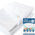 Cover for Mattress Topper Full Size, 3-4 Inch Full Memory Foam Cover with Zipper, Viscose Made from Bamboo and 3D Mesh Fabric Ba