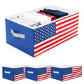 ThreeHome 4 Pack Large Oxford Fabric Storage Bins with Beautiful Flag Print