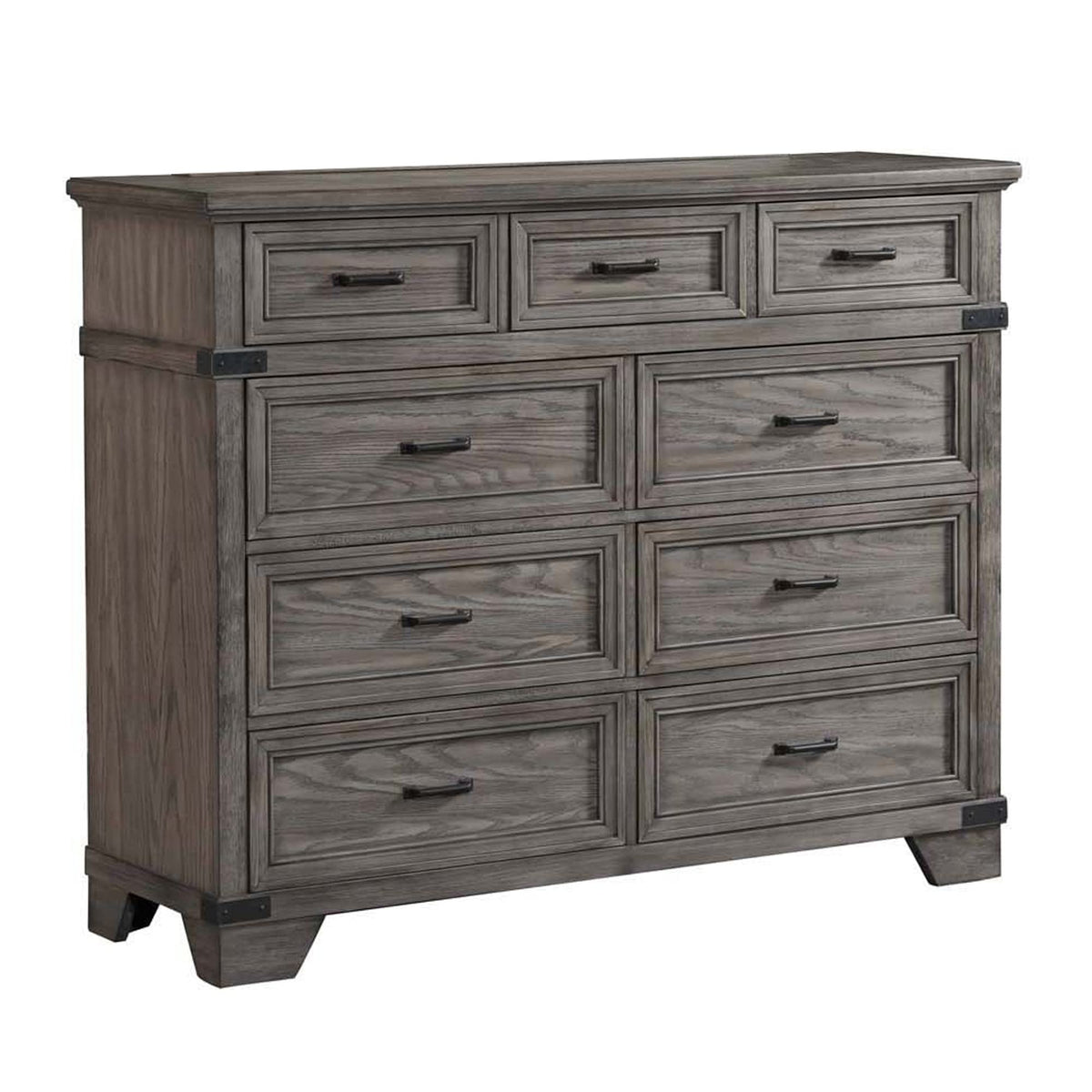 Intercon Forge Chesser 9 Drawers, Brushed Steel Dresser