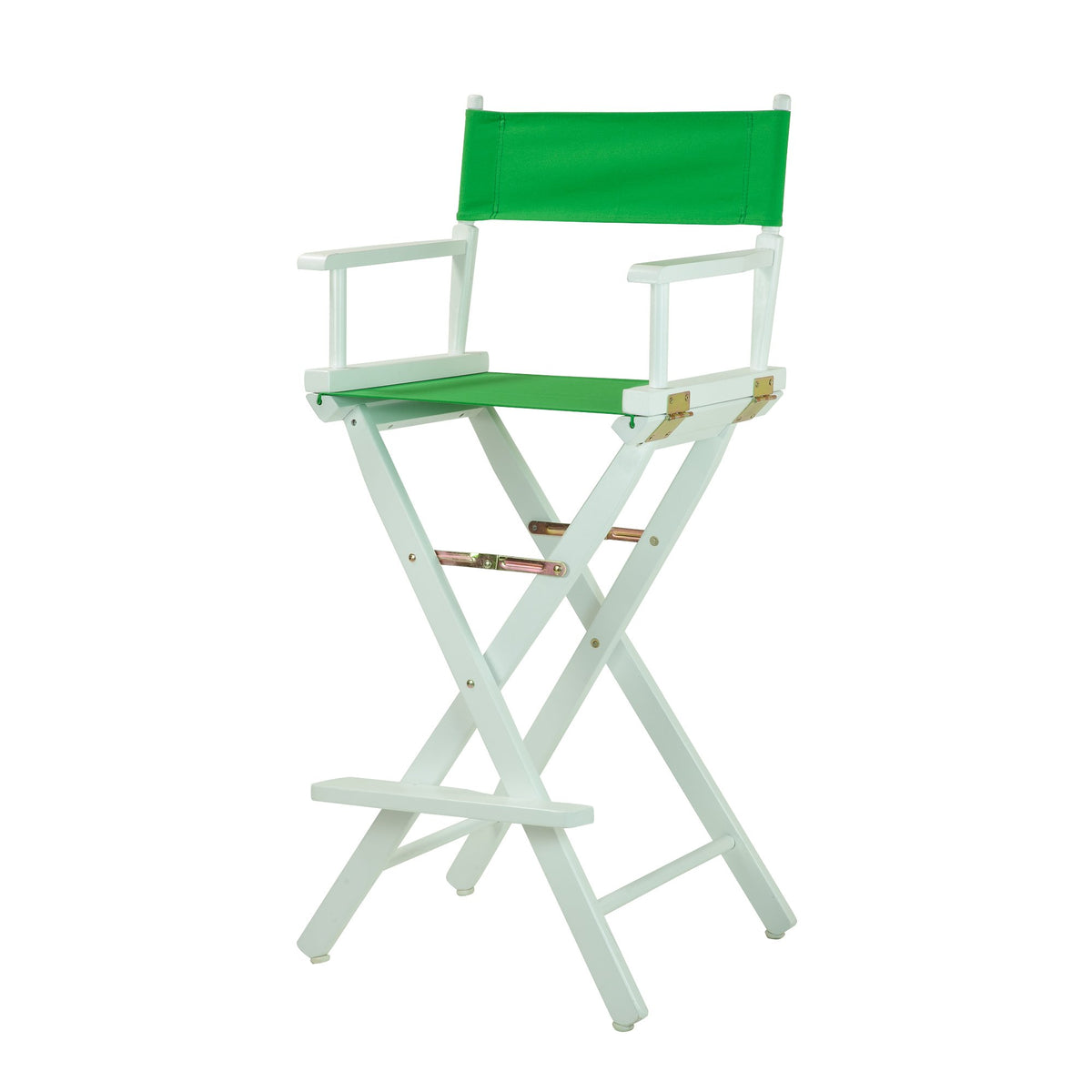 Casual Home Director'S Chair ,White Frame/Green Canvas,30&quot; - Bar Height