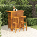 vidaXL Patio Bar Set 3 Piece, Dining Table Set for Outdoor, Bar Table for Garden Yard, Patio Bar Stool, Farmhouse, Solid Wood Acacia
