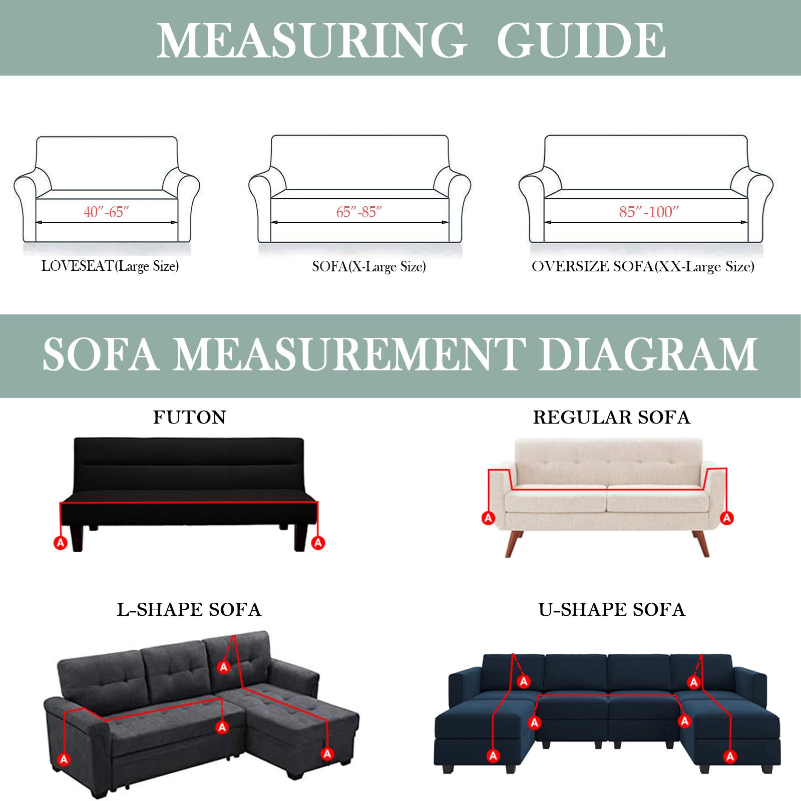 Handontime Light Green Couch Covers For 3 Cushion Couch Sofa Cute Sofa Covers Chenille Couch Cover For Dogs Sectional Sofa L Shape Futon Couch (71' X134', Green)