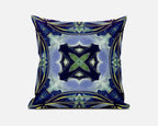 HomeRoots Peacock Blue Light Blue 16â€ Blue Green Geo Tribal Suede Throw Pillow