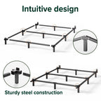 Zinus 7 Inch Compack® Metal Bed Frame, Support Bed Frame For Box Spring And Mattress Set, Black, Full