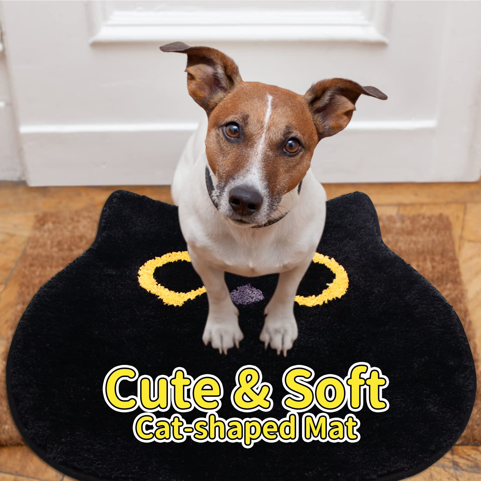 Nigoways Bathroom Rug,Soft Cat Rug,Cute Black Cat Bath Mat For Bathroom, Bedroom,Non Slip Rug,Bath Rugs For Home Decorations,Hou