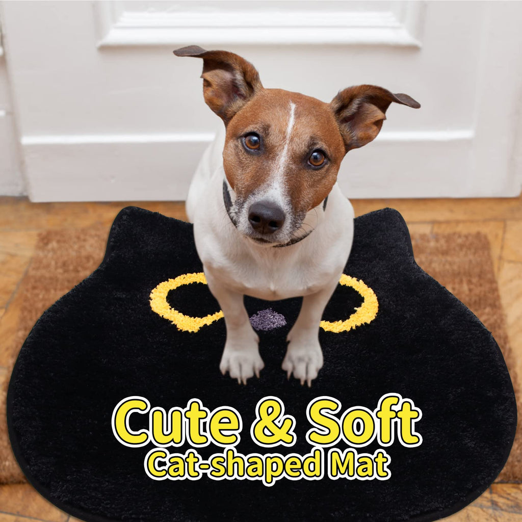 Nigoways Bathroom Rug,Soft Cat Rug,Cute Black Cat Bath Mat For Bathroom, Bedroom,Non Slip Rug,Bath Rugs For Home Decorations,Hou