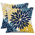 Dfxsz Blue Yellow Flower Pillow Covers 22X22 Inch Set Of 2 Outdoor Throw Pillows Outdoor Waterproof Decor For Living Room Sofa P