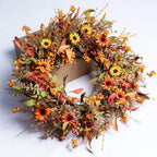 Jinghong Fall Wreaths For Front Door 24 Inch Artificial Fall Wreath Large Autumn Wreath For Outside Harvest Thanksgiving Day Cel
