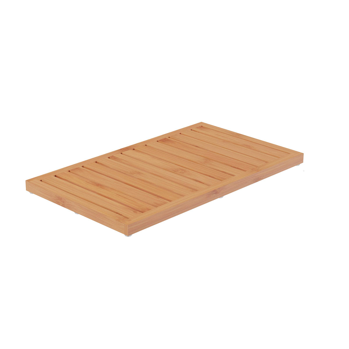Lavish Home Bamboo Bath Mat-Eco-Friendly Natural Wooden Non-Slip Slatted Design Mat for Indoor and Outdoor Bathtub, Shower, Saun