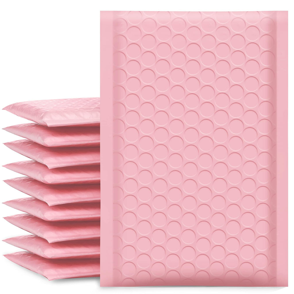 Ucgou Bubble Mailers 4X8 Inch Light Pink 50 Pack Poly Padded Envelopes Small Business Mailing Packages Opaque Self Seal Adhesive