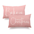 Christmas Throw Pillow Covers 12X20 Inch Set Of 2 Merry Christmas Farmhouse Decorations Believe Holiday Decor Throw Cushion Case