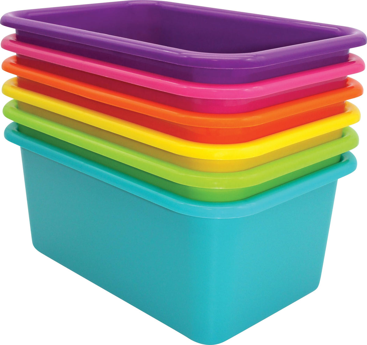 Teacher Created Resources Brights Small Plastic Storage Bin 6Pack (TCR2088640)