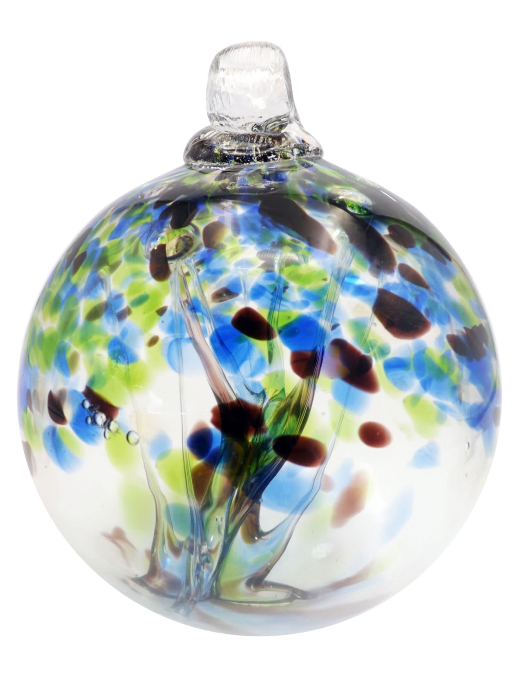 Dale Tiffany Hand Blown Glass, 4' Diameter Mystic, Tree Of Life Collection, Witch Globe Hanging Garden Indoor/Outdoor Decorativ