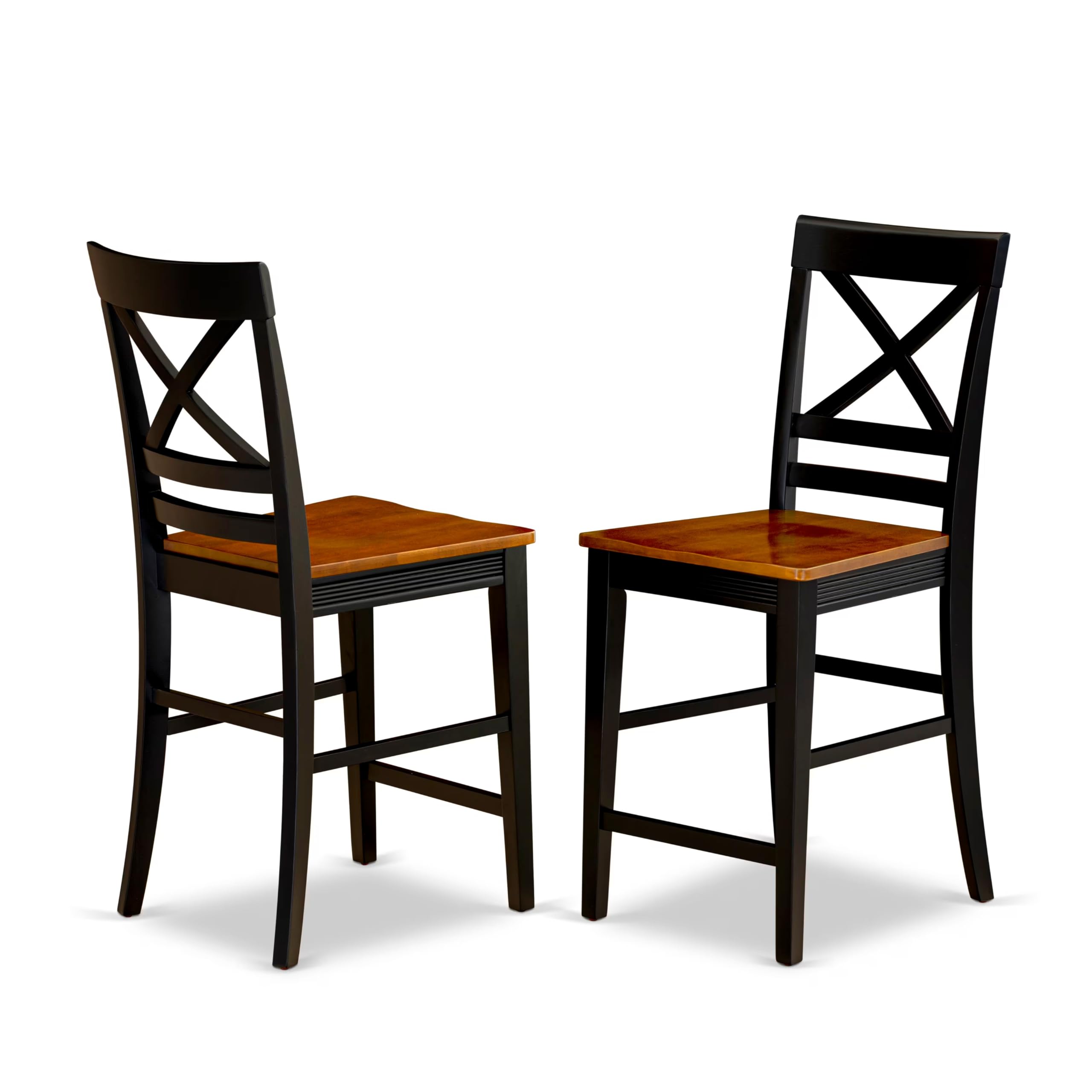 East West Furniture DOQU9-BCH-W 9 Piece Kitchen Table Set Includes a Rectangle Dining Table with Butterfly Leaf and 8 Dining Room Chairs, 42x78 Inch, Black & Cherry