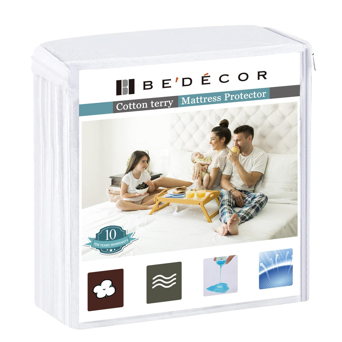 Full Mattress Protector Waterproof Bed Protector Washable Soft Cotton Top Potty Training Pee Bed Wetting Protection For Kids Bed