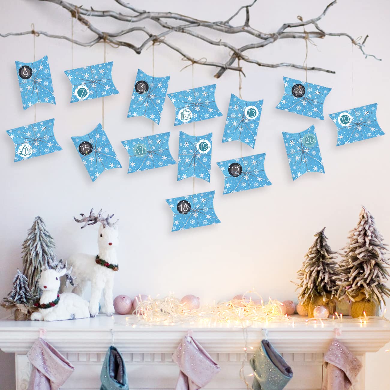 Naler Christmas Advent Calendar 2024, Christmas Countdown Gift Boxes To Fill Snowflake Treat Boxes Goodie Boxes With 1 To 24 Cou