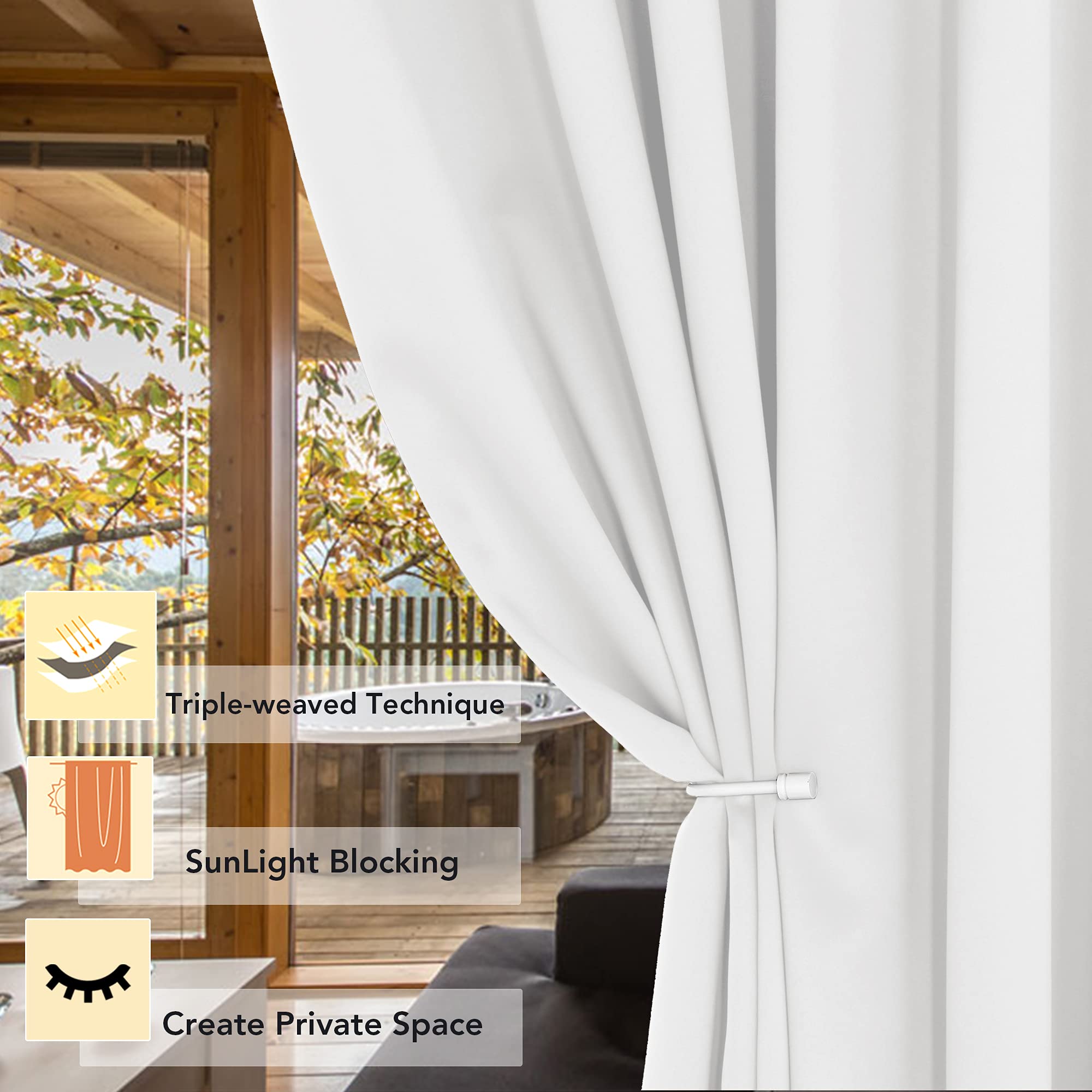 Bonzer Room Divider Curtain Screen Partitions Total Privacy Wall Wide Blackout Curtains For Shared Room, 96L X 70W Inch (8L X 5.