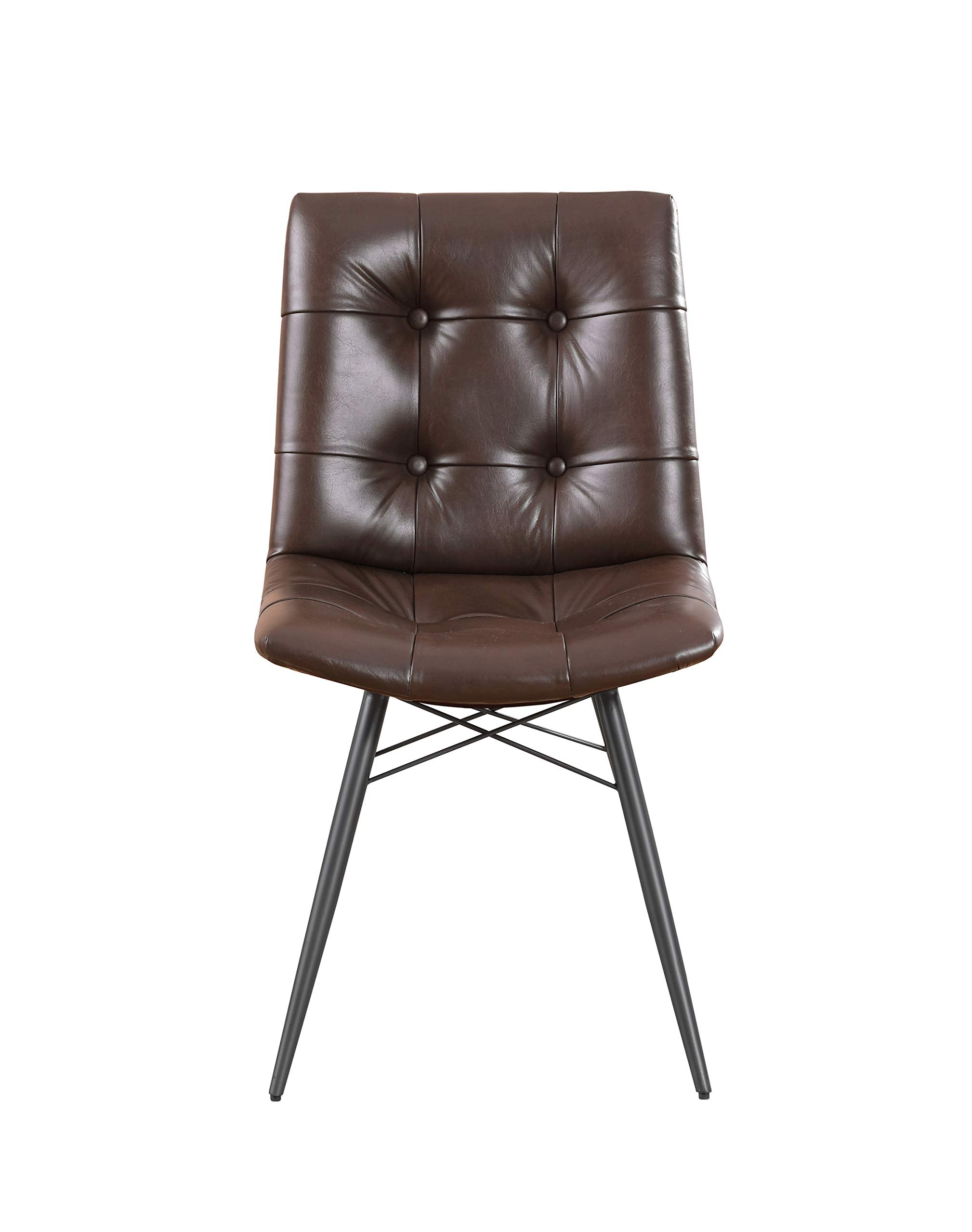 Coaster Home Furnishings Tufted Upholstered Brown, Gunmetal (Set of 4) Side Chair (107853)