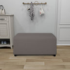 Purefit Super Stretch Soft Form Fit Ottoman Cover Rectangle - Ottoman Slipcovers For Foot Stool & Folding Storage Furniture For Living Room With Nonslip Elastic Bottom (Medium, Taupe)