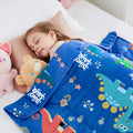 HOSUKKO Weighted Blanket - 2 lbs Blue Dinosaur Heavy Lap Indoor- Small Size Breathable Blanket(19 * 21 inches, 2 lbs)