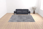 HomeRoots 507842 10 x 13 ft. Gray Shag Power Loom Stain Resistant Rectangle Area Rug