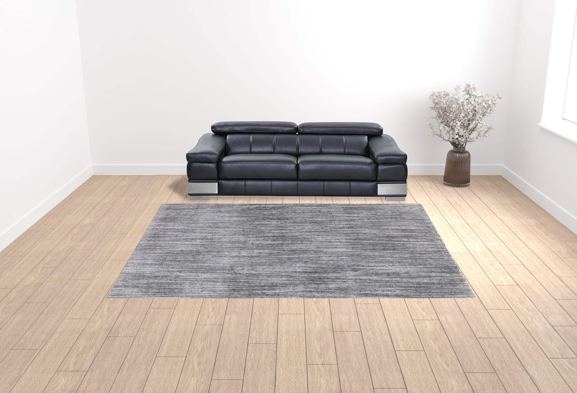HomeRoots 507842 10 x 13 ft. Gray Shag Power Loom Stain Resistant Rectangle Area Rug