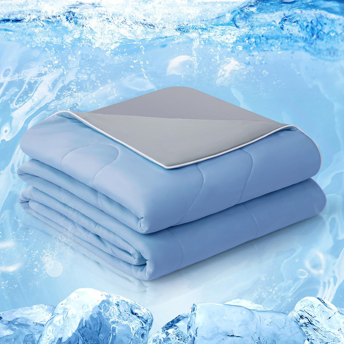 Easeland Cooling Comforter Queen, Cold Touch Fabric Absorbs Body Heat, Double-Sided Cool Design Soft Fluffy Cooling Blanket For