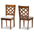 Baxton Studio Ramiro Modern Fabric Dining Chair, Grey and Walnut Brown, 2/Set (176-2PC-11373HT)