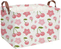 DDBASKET Rectangular Kids Basket Girls Baskets Kids Storage Bins Girls Room Decor Toy Storage Bin Cute Organizer Box(Cherry)