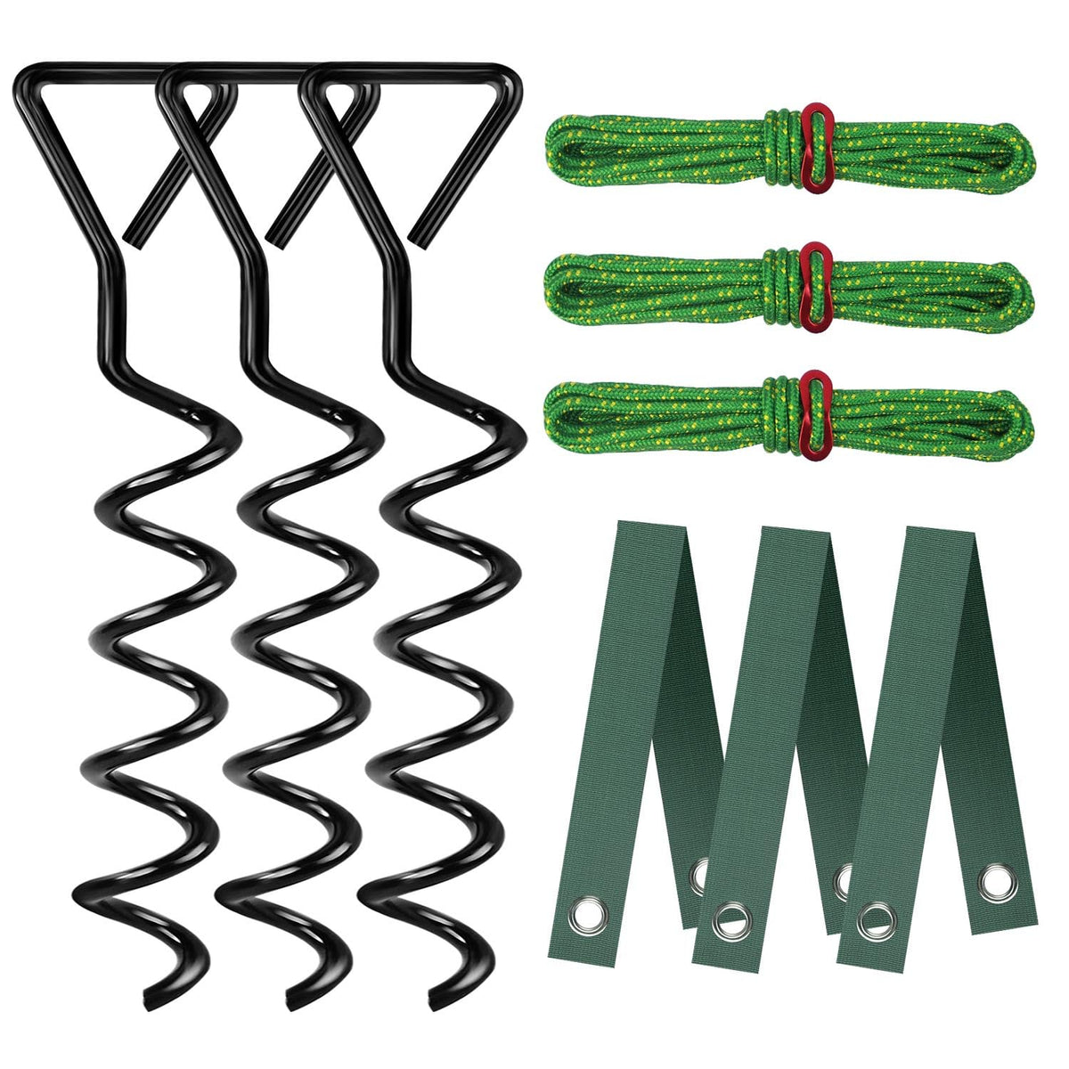 Tree Stake Kit, Heavy Duty Spiral Tree Stakes And Supports For Leaning Trees And Young Trees Straightening, Protect Trees From B