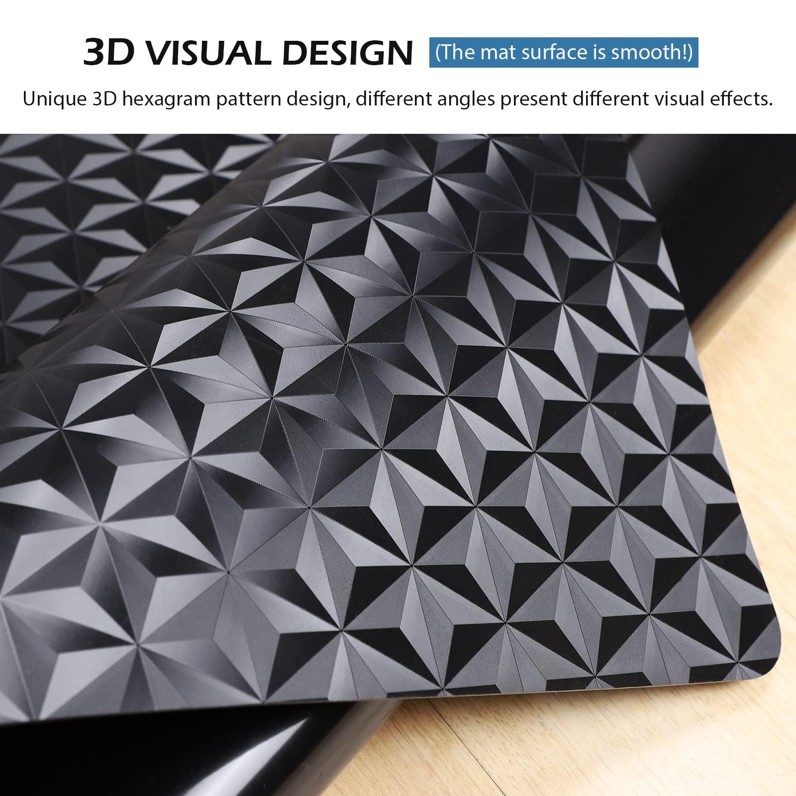 Office Chair Mat For Hard Floor, Sallous 63' X 51' Large Office Chair Mat, Gaming Chair Mat For Hardwood Floor, Multi-Purpose Floor Protector Desk Chair Mat For Home Office (Black)