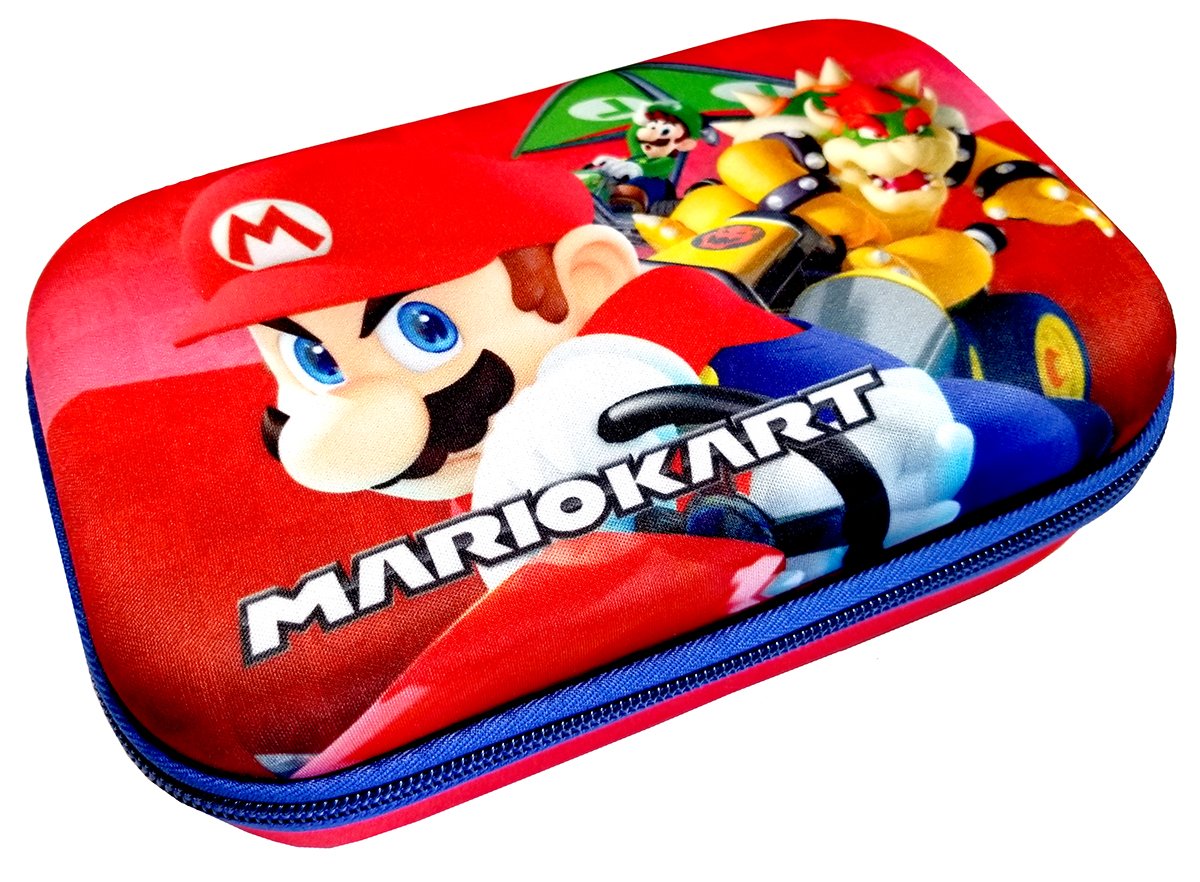 Upd Hard Shell Molded Zippered Pencil/Storage Case (Mario Kart), Multicolor