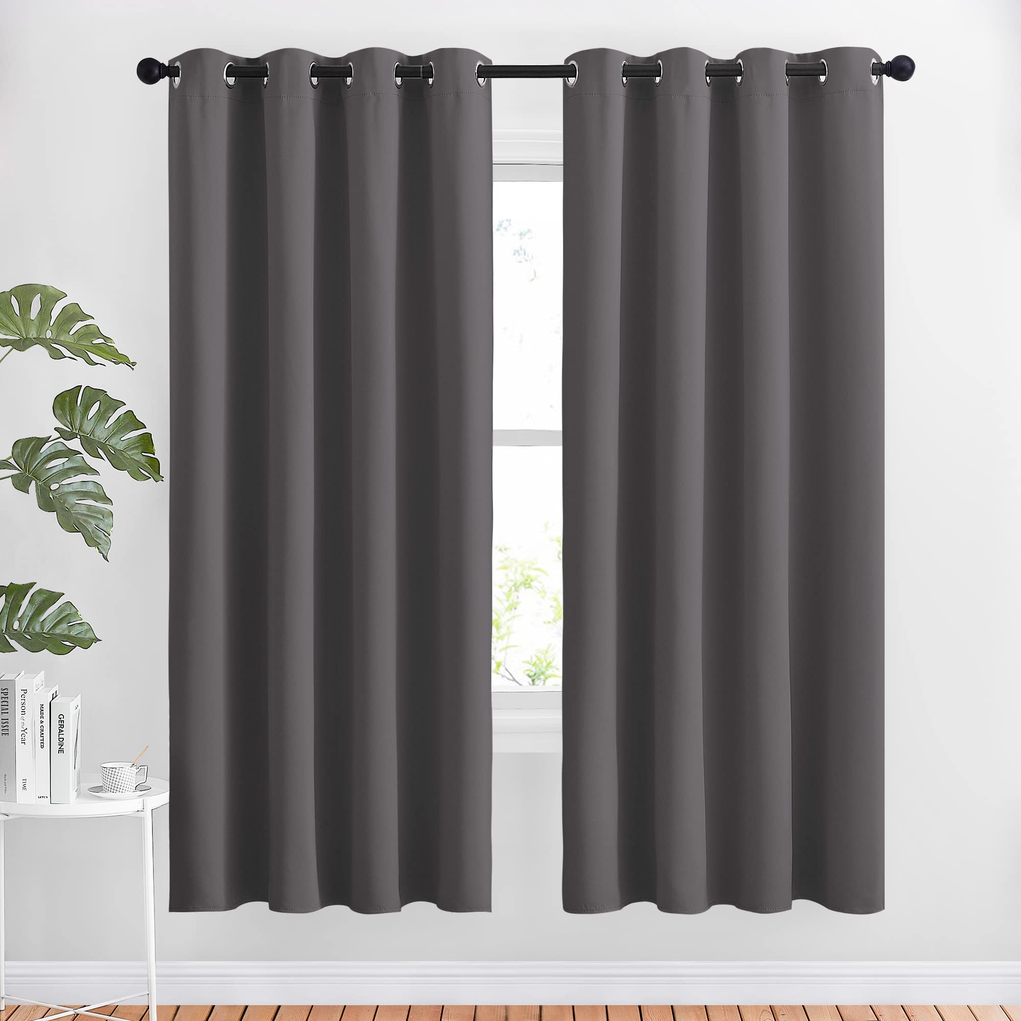 Nicetown Blackout Thermal Curtains Panels 72 Inch Length - Grommet Noise Reducing Room Darkening Solid Window Drapes For Bedroom