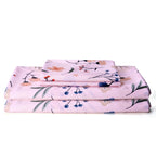Pink Flower Twin Sheets 3 Piece - Botanical Patterned Bed Sheet Set Microfiber Bedding Decor - Breathable & Durable Twin Sheet Set Up To16 Inches Deep Pocket Twin Bed Sheets