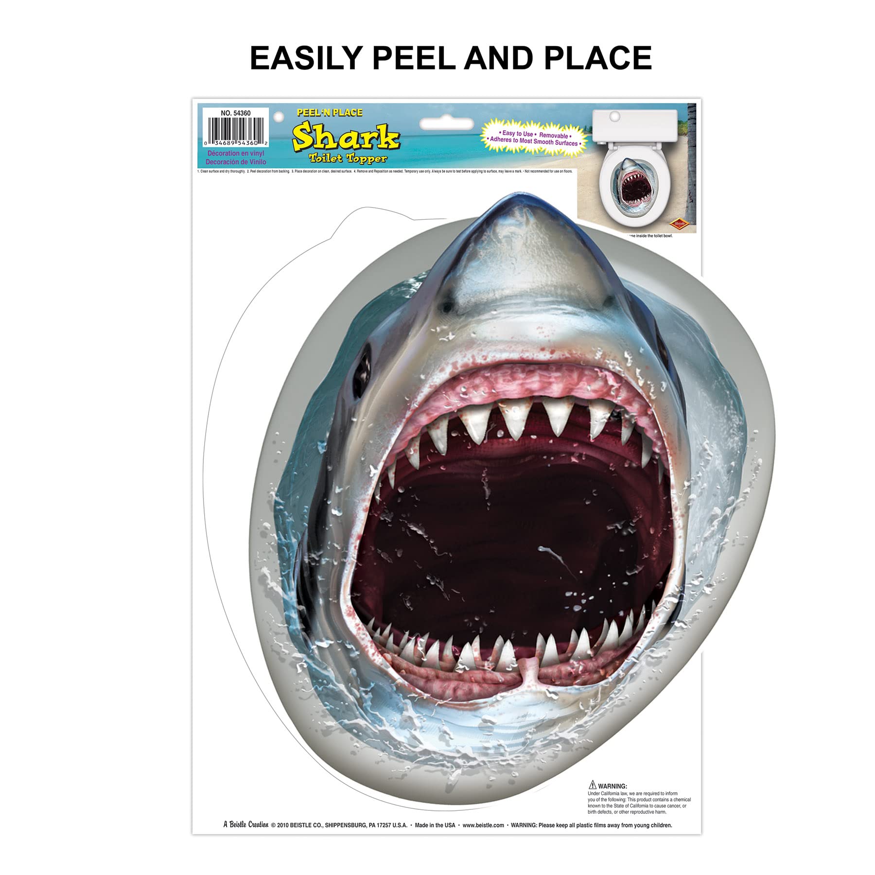 Shark Toilet Topper Peel N Place Pack Of 3