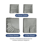 Full Size 4 Piece Sheet Set - Extra Soft, Breathable & Cooling Sheets - Hotel Luxury Durable Bed Sheets For Women & Men - Deep Pockets, Easy-Fit & Wrinkle-Free Sheets - Slate Grey Oeko-Tex Bed Sheets