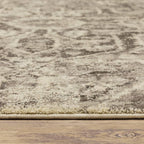 HomeRoots 508845 10 x 13 ft. Gray Ivory & Brown Oriental Power Loom Stain Resistant Rectangle Area Rug