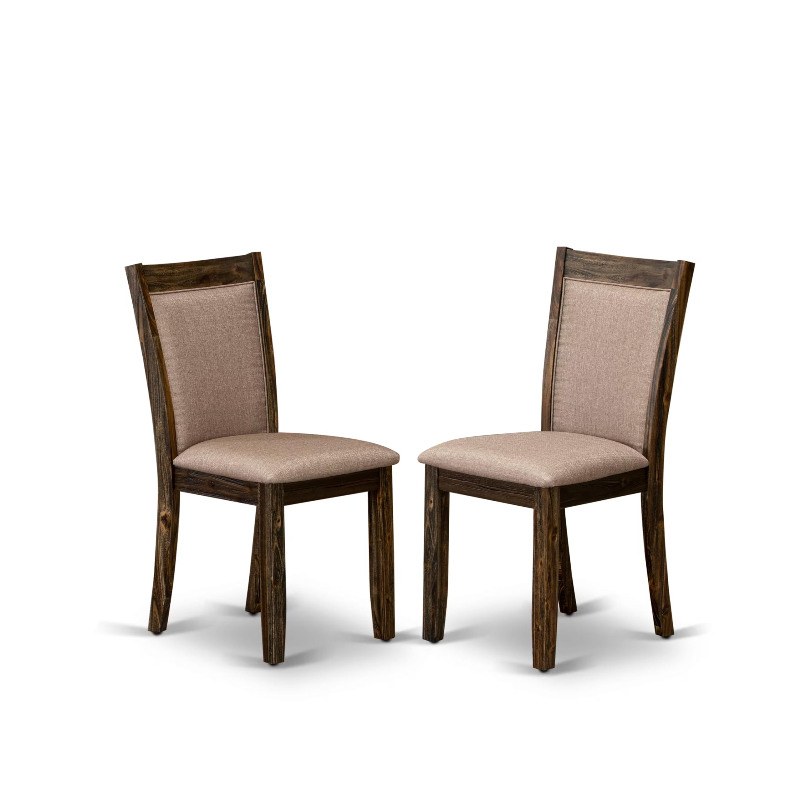 East West Furniture V777MZ716-7 7 Piece Dinette Set Consist of a Rectangle Dining Table with V-Legs and 6 Dark Khaki Linen Fabric Parson Dining Room Chairs, 40x72 Inch, Multi-Color