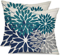 Dfxsz Outdoor Pillow Covers 18X18 Inch Set Of 2 Dark Blue Grey Flower Decorative Waterproof Summer Outdoor Pillow Covers Valenti