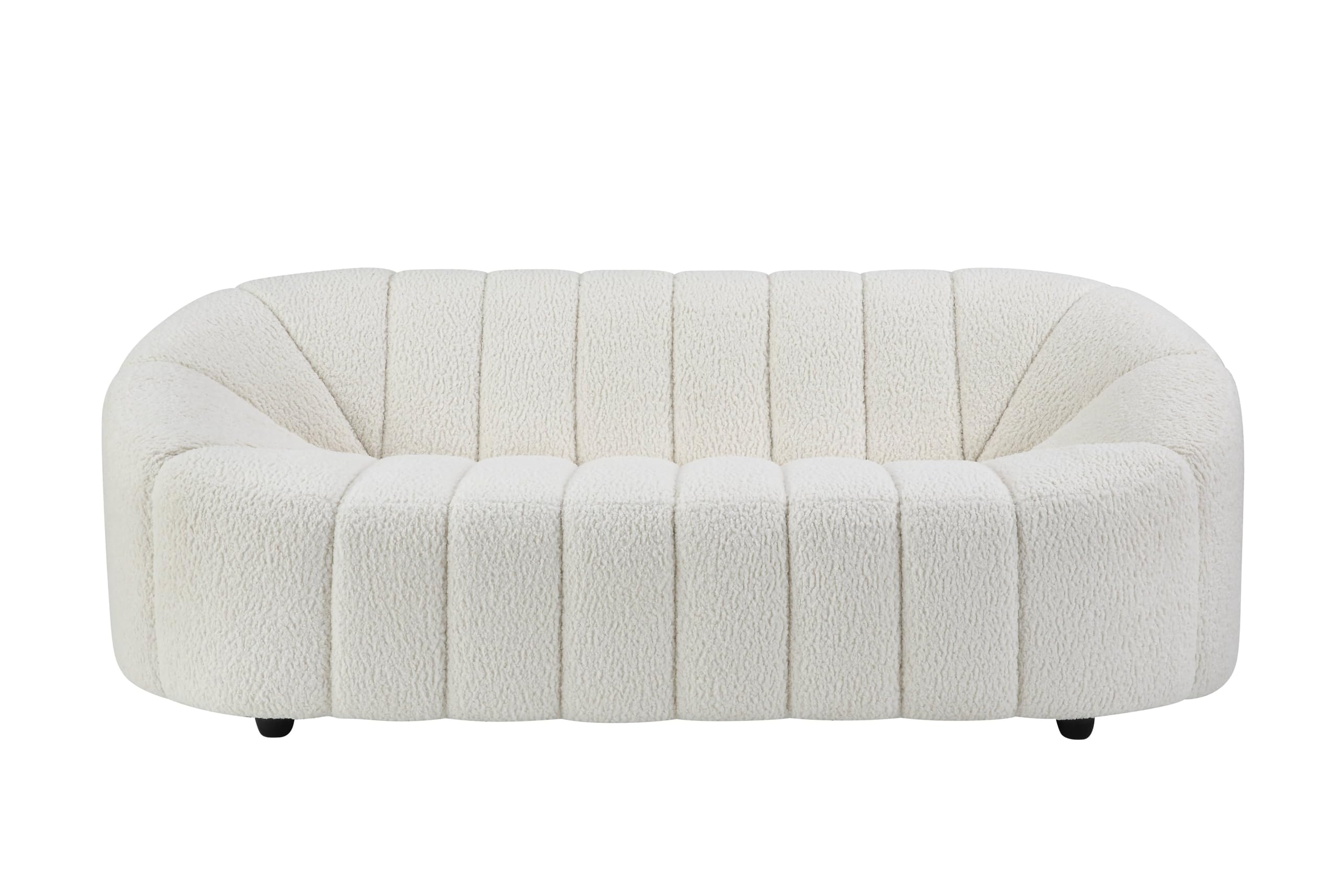 Acme Osmash Wooden Frame Sofa in White Teddy Sherpa