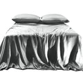 Elegant Comfort Luxurious 4-Piece Silky Satin Sheet Set, Skin And Hair Friendly, Wrinkle, Fade, Stain Resistant With Deep Pockets Fitted Sheet, Cooling Soft Satin Sheet Set, Cali King, Gray