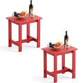 LUE BONA Outdoor Side Table, HDPS Small Outdoor Adirondack Side Tables, Outside End Table for Patio, Porch, Deck, Pool, Weather 