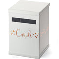 Rose Gold Card Box, Large 12    Gift Card Box Holder, White Wedding Mailbox, Sweet 16, Birthday Party, Graduation, Baby & Bridal